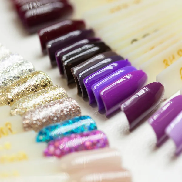 Collection Color Nail Polish Samples — Stock Photo, Image
