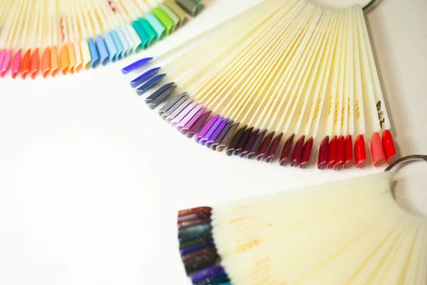 collection of color nail polish samples