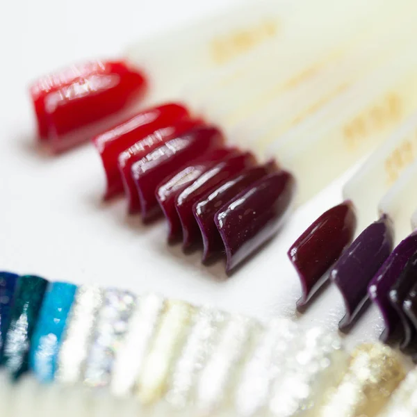 Collection Color Nail Polish Samples — Stock Photo, Image