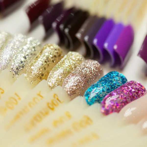 Collection Color Nail Polish Samples — Stock Photo, Image