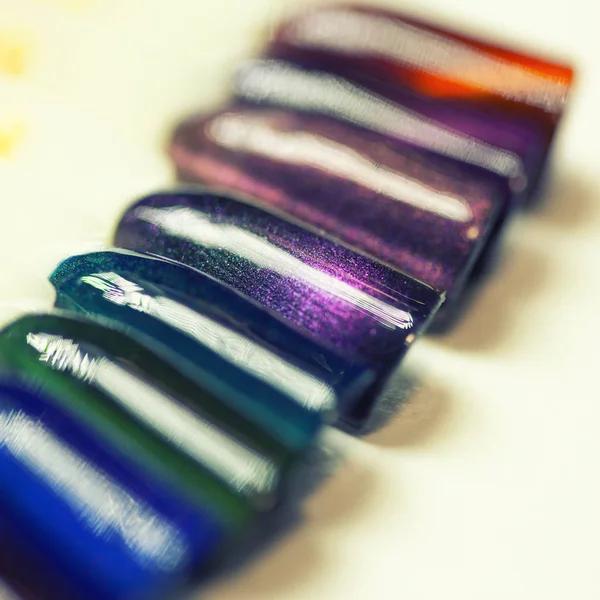 Collection Color Nail Polish Samples — Stock Photo, Image