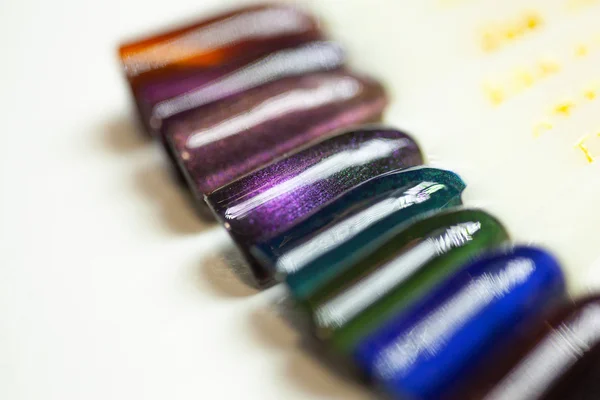 Collection Color Nail Polish Samples — Stock Photo, Image