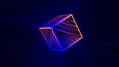 Soyut küp, modern renkli aydınlatma