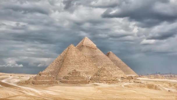 エジプト カイロ ピラミッドの一般的なビュー — ストック動画