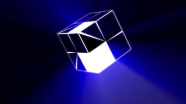 Soyut küp, modern renkli aydınlatma