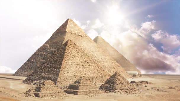 Obecný pohled na pyramidy — Stock video