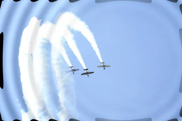 Three planes on sky Air Show Sound Waves