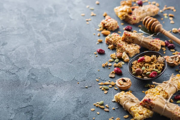 Mat Och Dryck Bantning Nutrition Frukost Koncept Hälsosam Hemlagad Spannmål — Stockfoto