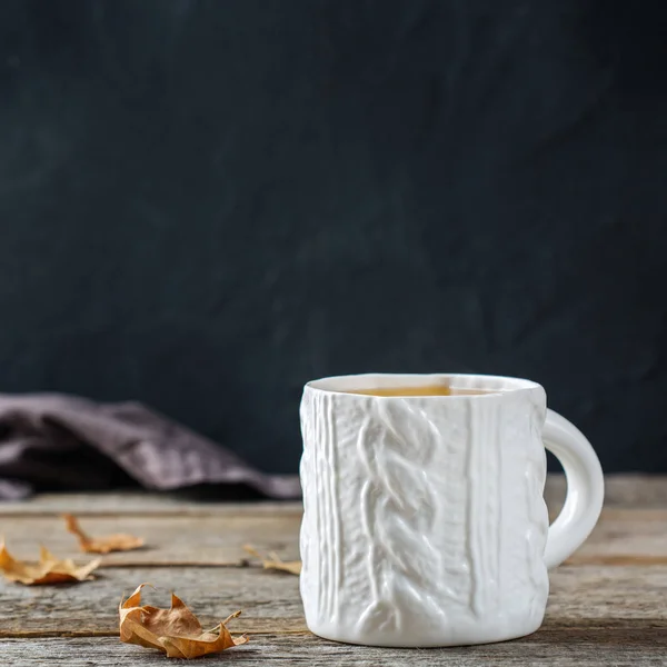 Makanan Dan Minuman Masih Hidup Konsep Mug Putih Besar Dengan — Stok Foto