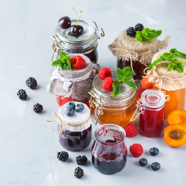 Essen Und Trinken Ernte Sommer Herbst Konzept Auswahl Saisonalen Beeren — Stockfoto