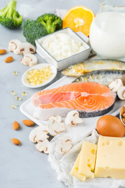Сбалансированное Питание Концепция Здорового Питания Ассортимент Продуктов Питания Богатых Витамином — стоковое фото