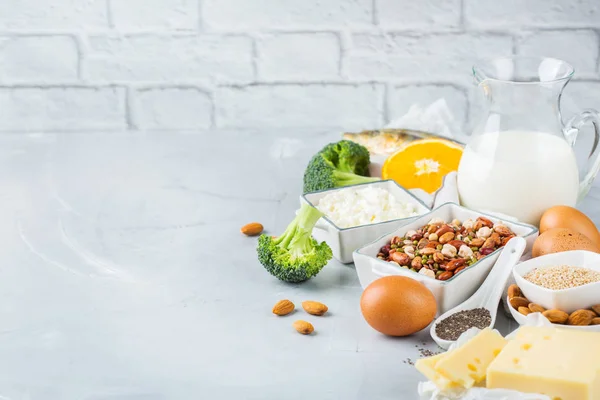 Evenwichtige Voeding Voeding Gezond Eten Concept Assortiment Van Voedselbronnen Rijk — Stockfoto