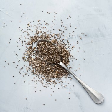 Bir kase organik sağlıklı Chia tohumları, Vegan superfood kavramı