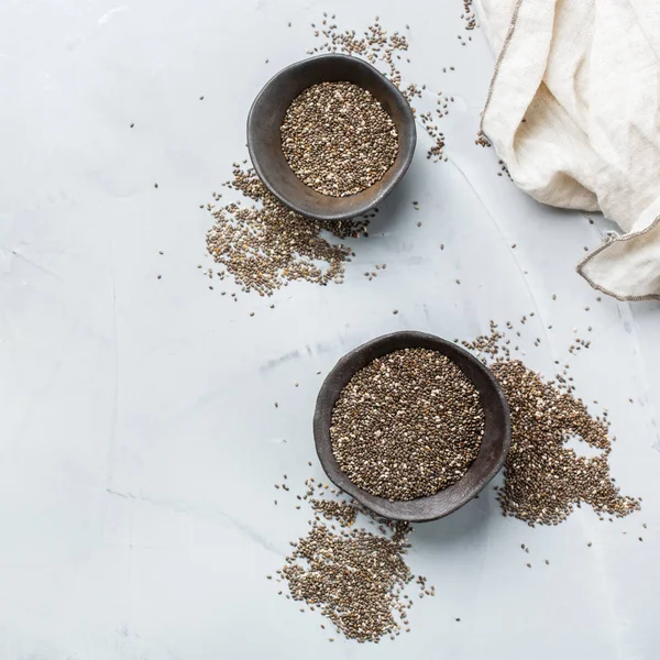 Ekologicky zdravá semena v misce, koncepce superpotravinářského — Stock fotografie