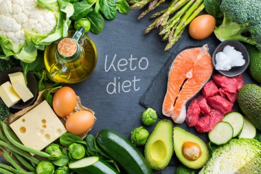 Dengeli diyet için sağlıklı ketogenik düşük karbonhidrat gıda