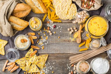 Glutensiz gıda ve un, badem, mısır, pirinç, nohut