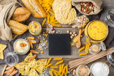 Glutensiz gıda ve un, badem, mısır, pirinç, nohut