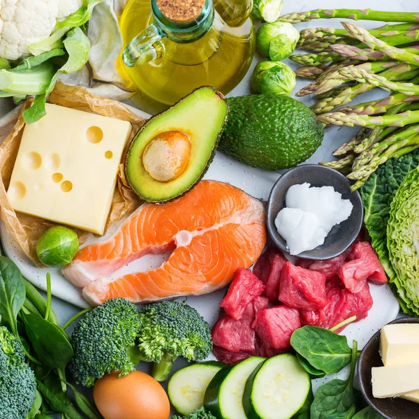 健康生酮低碳水化合物食品均衡饮食 — 图库照片
