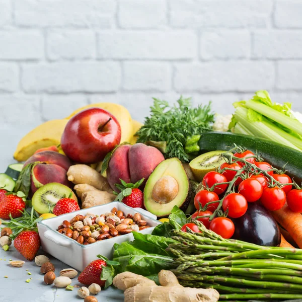 Egészséges étel a kiegyensúlyozott alkáli étrend koncepció — Stock Fotó