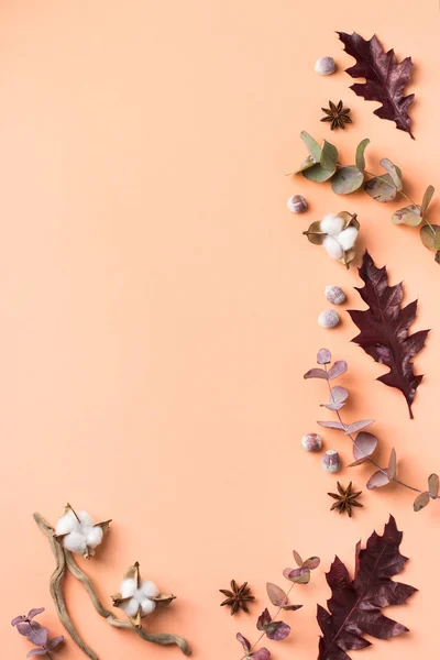 Kreativní podzimní díkůvzdání denní kompozice s dekorací — Stock fotografie