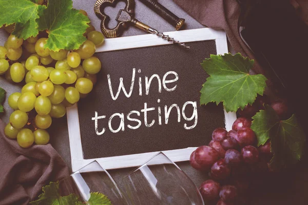 Food Drink Harvest Autumn Fall Concept Wine Tasting Degustation Invitation — Stock Photo, Image