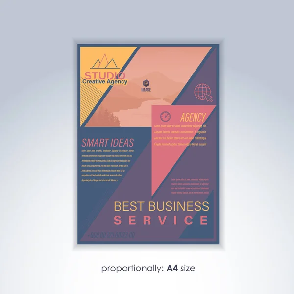 Vector Business Reklamblad Platt Design — Stock vektor