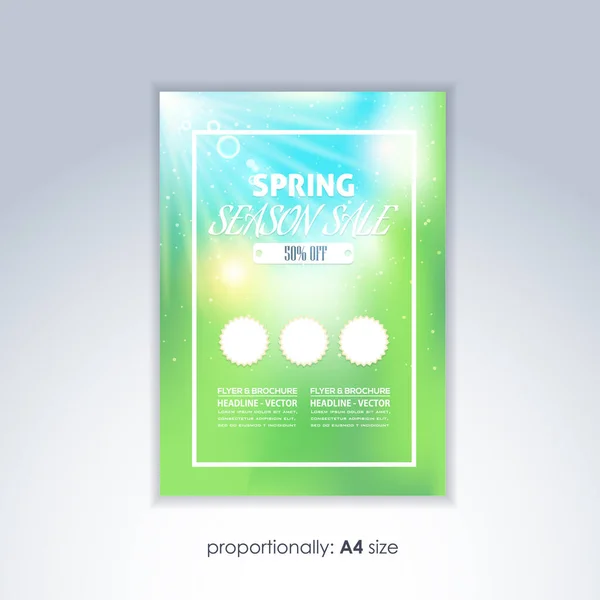 Vector Spring Sale Concept Affiche Publicitaire Illustration Abstraite Des Éléments — Image vectorielle