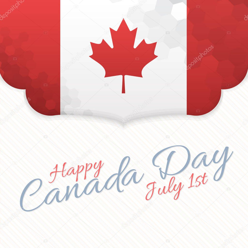 Canada Day Background, National Celebration Card, Badges Vector Design