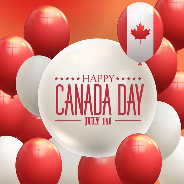 Canada Day Background National Celebration Card Badges Vector Design — Stock Vector
