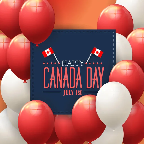 Canada Day Background National Celebration Card Badges Vector Design — Stock Vector