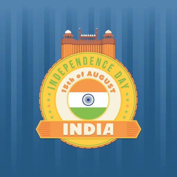 Vector India Independence Day Août Celebration Card Badges Vector Design — Image vectorielle