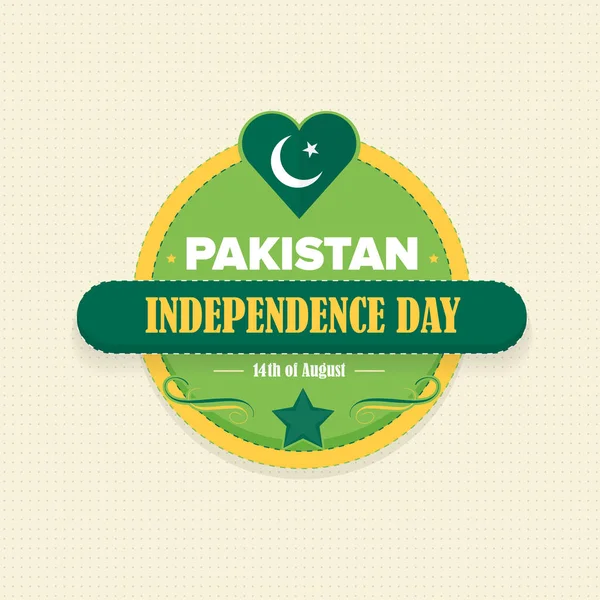 Ilustración Del Día Independencia Pakistán Tarjeta Celebración Del Agosto Insignias — Vector de stock