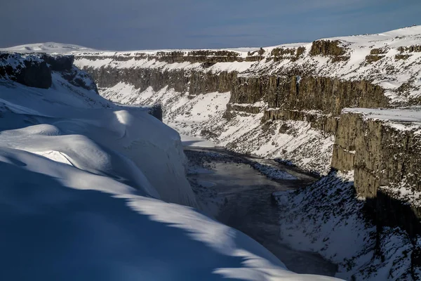 Dettifoss Vatnajkull 国立公園の北東 Iceland Detifoss ヨーロッパの最も強力な滝の一つであります 冬の風景 — ストック写真