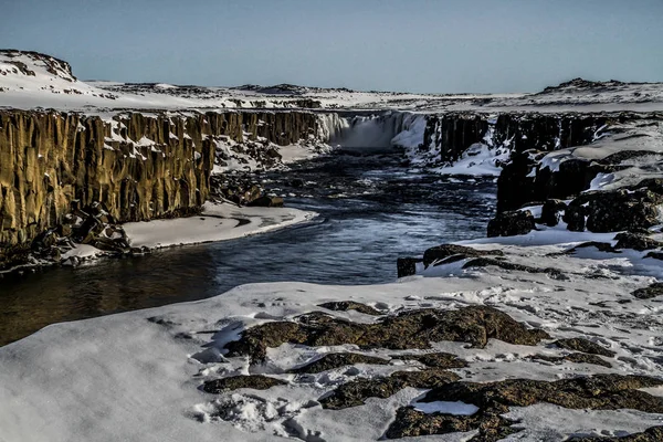 Cachoeira Dettifoss Parque Nacional Vatnajkull Nordeste Islândia Cachoeira Detifoss Uma — Fotografia de Stock