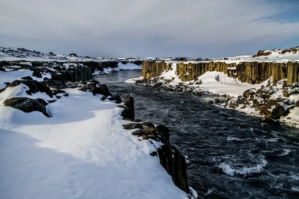 Водопад Деттифосс Национальном Парке Ватнайкулл Северо Востоке Исландии Водопад Детифосс — стоковое фото