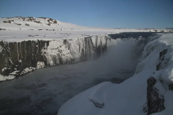 Cachoeira Dettifoss Parque Nacional Vatnajkull Nordeste Islândia Cachoeira Detifoss Uma — Fotografia de Stock