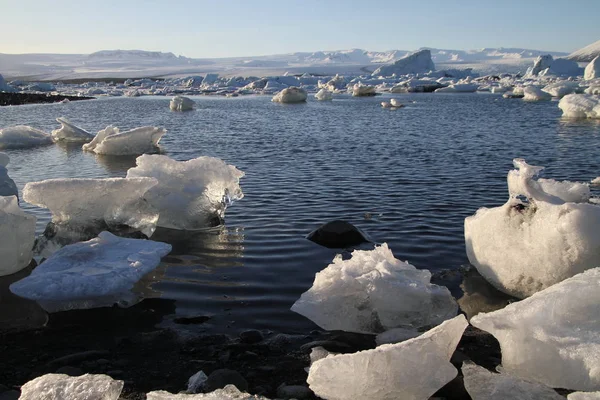 Zlanda Jokulsarlon Lagün Güzel Soğuk Manzara Resim Zlanda Buzul Lagün — Stok fotoğraf