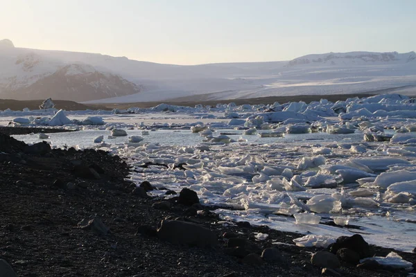 Island Jokulsarlon Lagoon Krásná Zima Krajina Obrázek Islandské Ledovcové Laguny — Stock fotografie