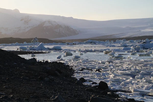 Zlanda Jokulsarlon Lagün Güzel Soğuk Manzara Resim Zlanda Buzul Lagün — Stok fotoğraf