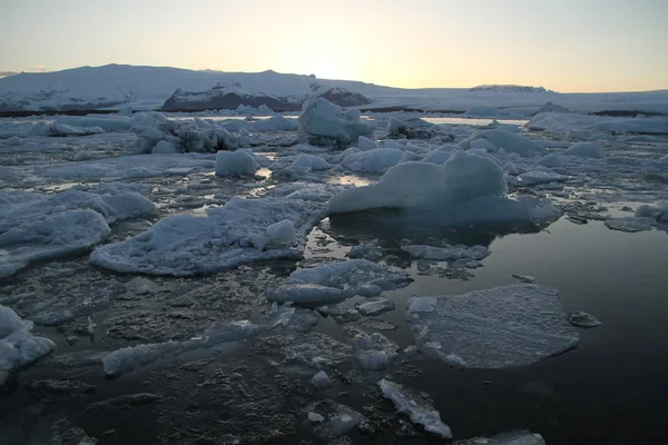 Zlanda Jokulsarlon Lagün Güzel Soğuk Manzara Resim Zlanda Buzul Lagün — Stok fotoğraf