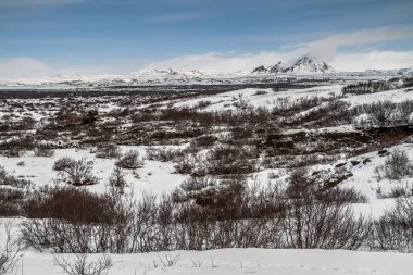 Dimmuborgir, Myvatn, İzlanda doğusunda alışılmadık şekilli lav alanlarının geniş bir alanda. Myvatn alanı - İzlanda. Dimmuborgir alan çeşitli volkanik mağaralar ve kaya oluşumları, antik bir daraltılmış Kalesi anımsatan oluşur.