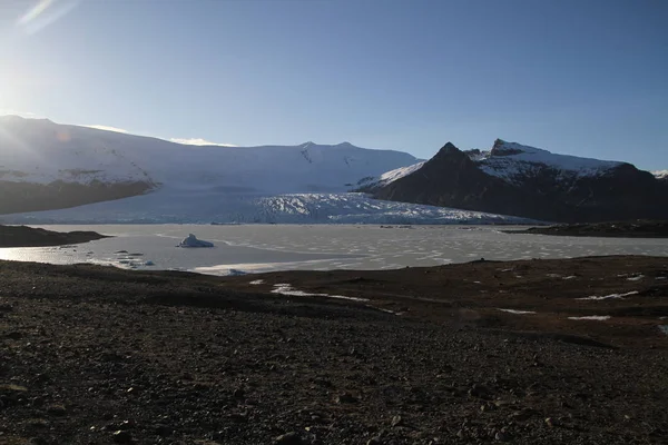 Islândia Lagoa Jokulsarlon Bela Paisagem Fria Imagem Baía Lagoa Geleira — Fotografia de Stock