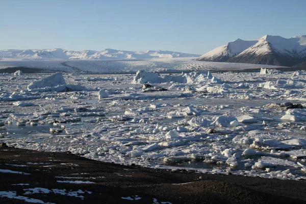 アイスランド アイスランド グレーシャーベイ ラグーンの美しい冷たい山水画 手配氷河湖の氷山 Vatnajokull 国立公園は アイスランド南東ヨーロッパ — ストック写真