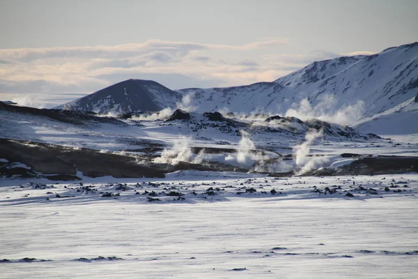 Área Geotérmica Hverir Norte Islândia Perto Lago Myvatn Akureyri Nordeste — Fotografia de Stock