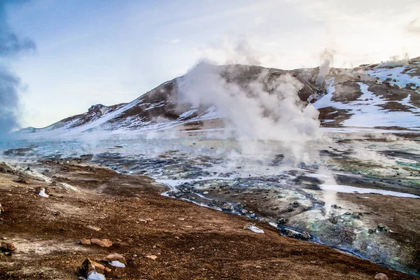 Geothermal Area Hverir North Iceland Lake Myvatn Akureyri Northeast Iceland — Stock Photo, Image