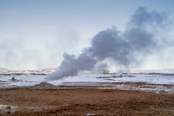 Geothermisches Gebiet Bei Hverir Norden Islands Der Nähe Der Seen — Stockfoto