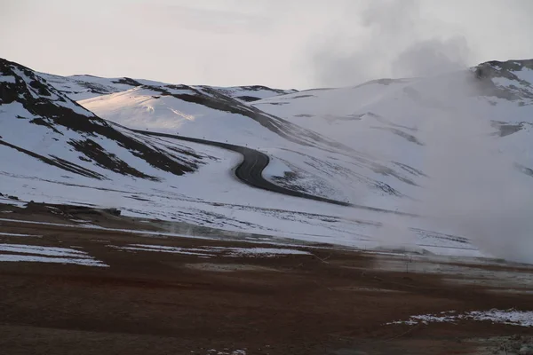 Área Geotérmica Hverir Norte Islândia Perto Lago Myvatn Akureyri Nordeste — Fotografia de Stock