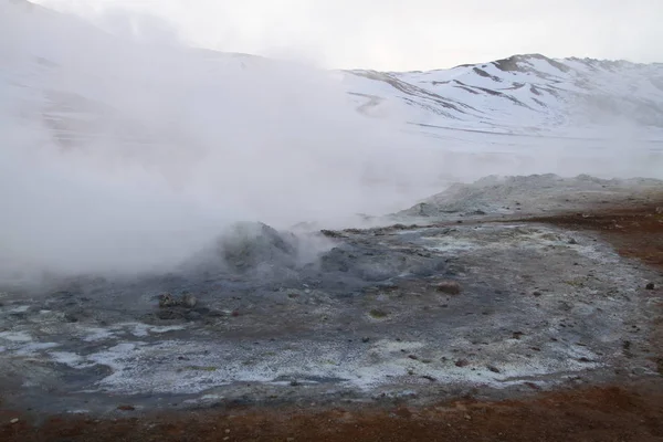Geothermisches Gebiet Bei Hverir Norden Islands Der Nähe Der Seen — Stockfoto