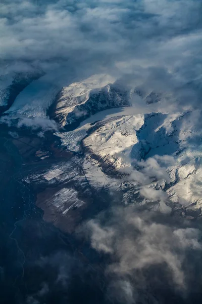 Luftaufnahme Von Island Luftaufnahme Erstaunlicher Islandschaften Gletschermuster Berge Flüsse Und — Stockfoto