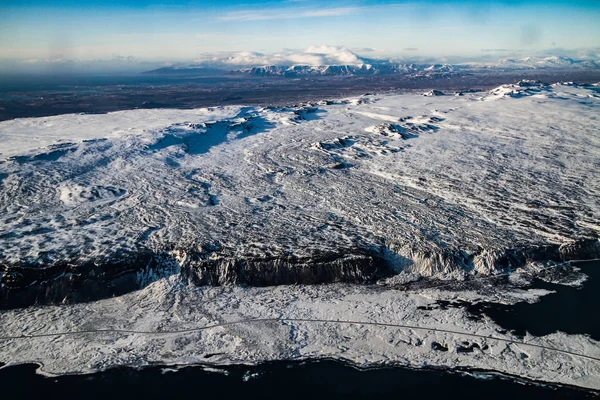 Vista Aérea Islândia Vista Aérea Paisagens Incríveis Icelândia Padrões Geleira — Fotografia de Stock